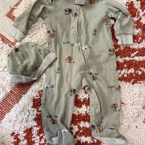 Carter's Kids Pajama Set - Olive with Stripes